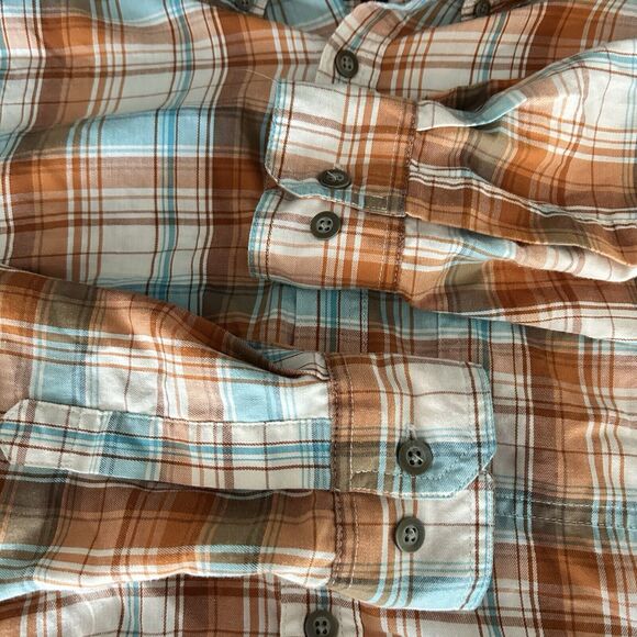 Wolverine Boots Button Up Shirt Mens Medium Plaid Button Collar Roll Sleeve - Picture 11 of 12